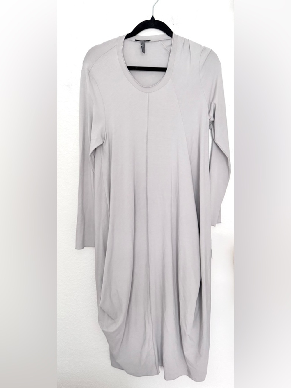 Oska T Shirt Dress Lagen Look Midi Draped Asymmetrical Artsy Long Sleeve READ